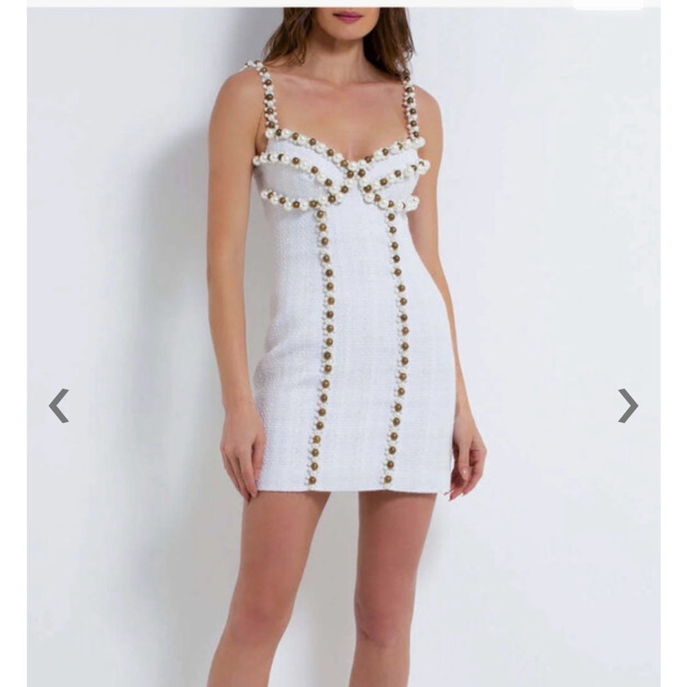 PatBo Pearl Beaded mini Dress NWT